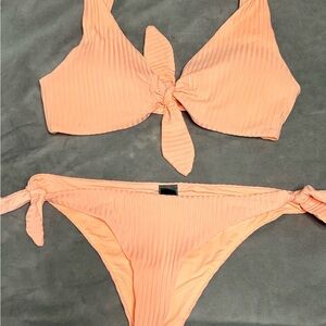 Dolce Vita Coral Ribbed Bikini Set